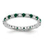14k White Gold 3/8 carat Lab Grown Diamond VS/SI+ G+ and Lab Created Emerald Eternity Band - Sophia Jewelers