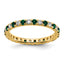 14k 1/2 carat Lab Grown Diamond VS/SI+ G+ and Lab Created Emerald Size 9 Eternity Band