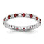 14k White Gold 1/2 carat Lab Grown Diamond VS/SI+ G+ and Lab Created Ruby Size 9 Eternity Band