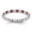 14k White Gold 3/8 carat Lab Grown Diamond VS/SI+ G+ and Lab Created Ruby Eternity Band, Size 4–9 - Sophia Jewelers