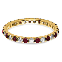 14k 1/2 carat Lab Grown Diamond VS/SI+ G+ and Lab Created Ruby Size 9 Eternity Band