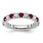 14k White Gold 1 carat Lab Grown Diamond VS/SI+ G+ and Lab Created Ruby Eternity Band, Size 4–9 - Sophia Jewelers