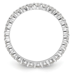 14k White Gold 1 carat Lab Grown Diamond VS+ F+ Round Complete Channel Set Size 9 Eternity Band