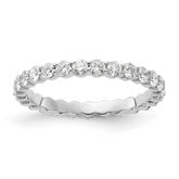 14k White Gold 1 carat Lab Grown Diamond VS+ F+ Round Complete Channel Set Size 9 Eternity Band
