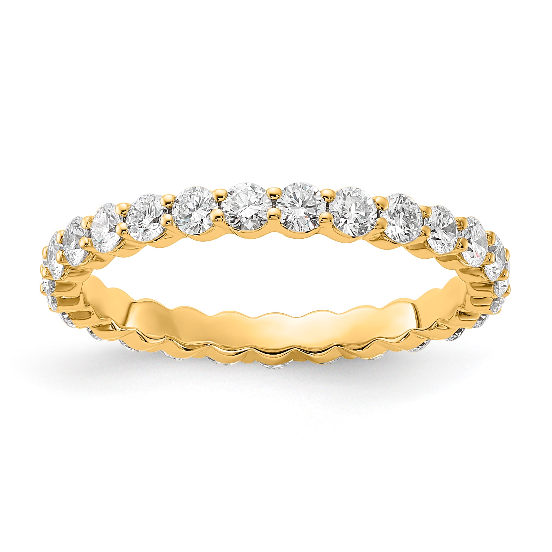 14k 1 carat Lab Grown Diamond VS+ F+ Round Complete Channel Set Size 7 Eternity Band