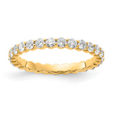 14k 1 carat Lab Grown Diamond VS+ F+ Round Complete Channel Set Size 7 Eternity Band