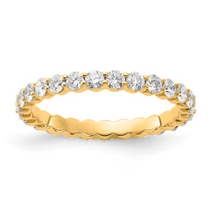 14k 1 carat Lab Grown Diamond VS+ F+ Round Complete Channel Set Size 7 Eternity Band