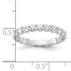 14k White Gold 1 1/2 carat Lab Grown Diamond VS+ F+ Round Complete Channel Set Size 9 Eternity Band