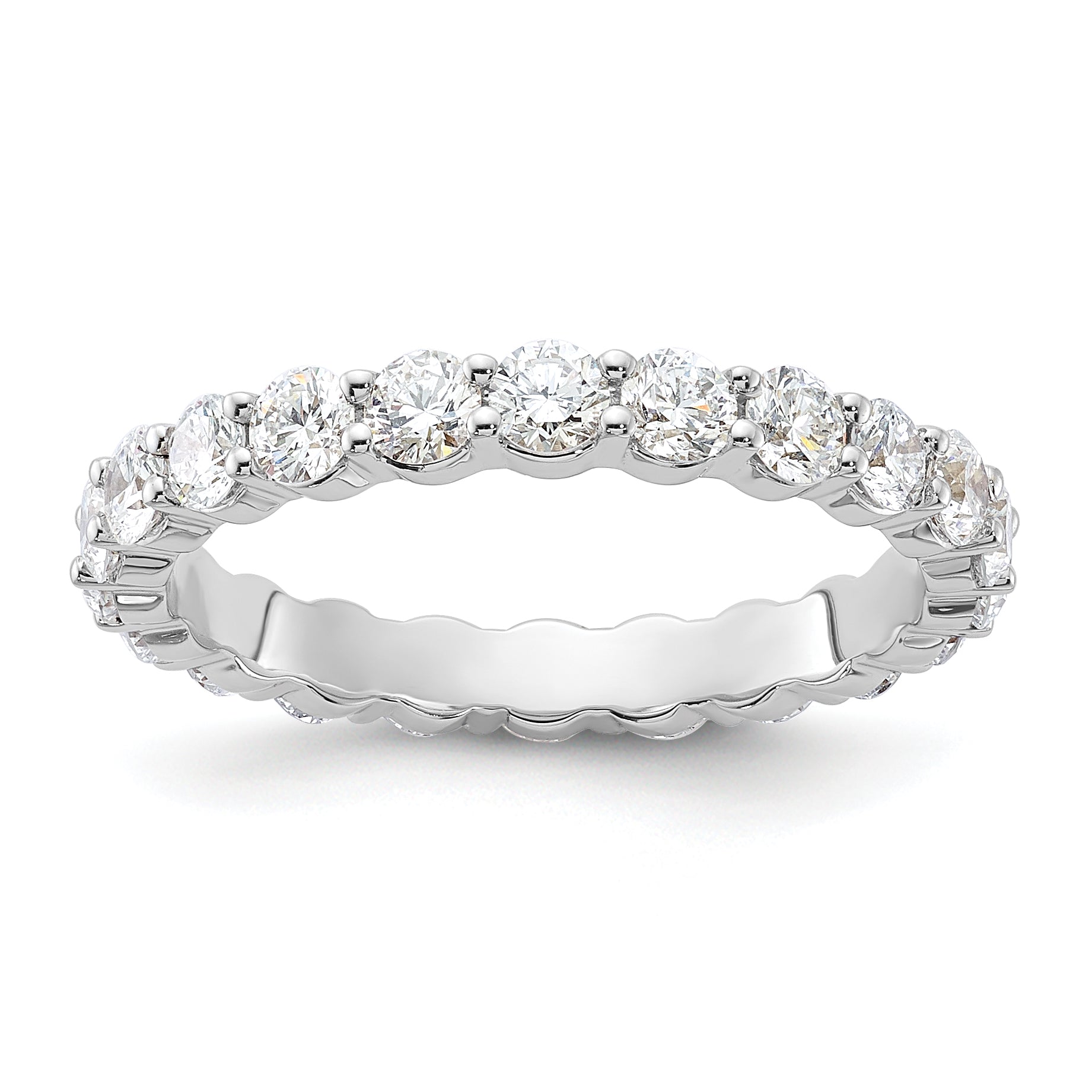 14k 1 1/2 carat Lab Grown Diamond VS+ F+ Round Complete Channel Set Size 7 Eternity Band