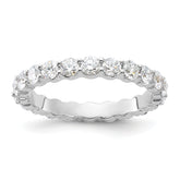 14k White Gold 1 1/2 carat Lab Grown Diamond VS+ F+ Round Complete Channel Set Size 9 Eternity Band