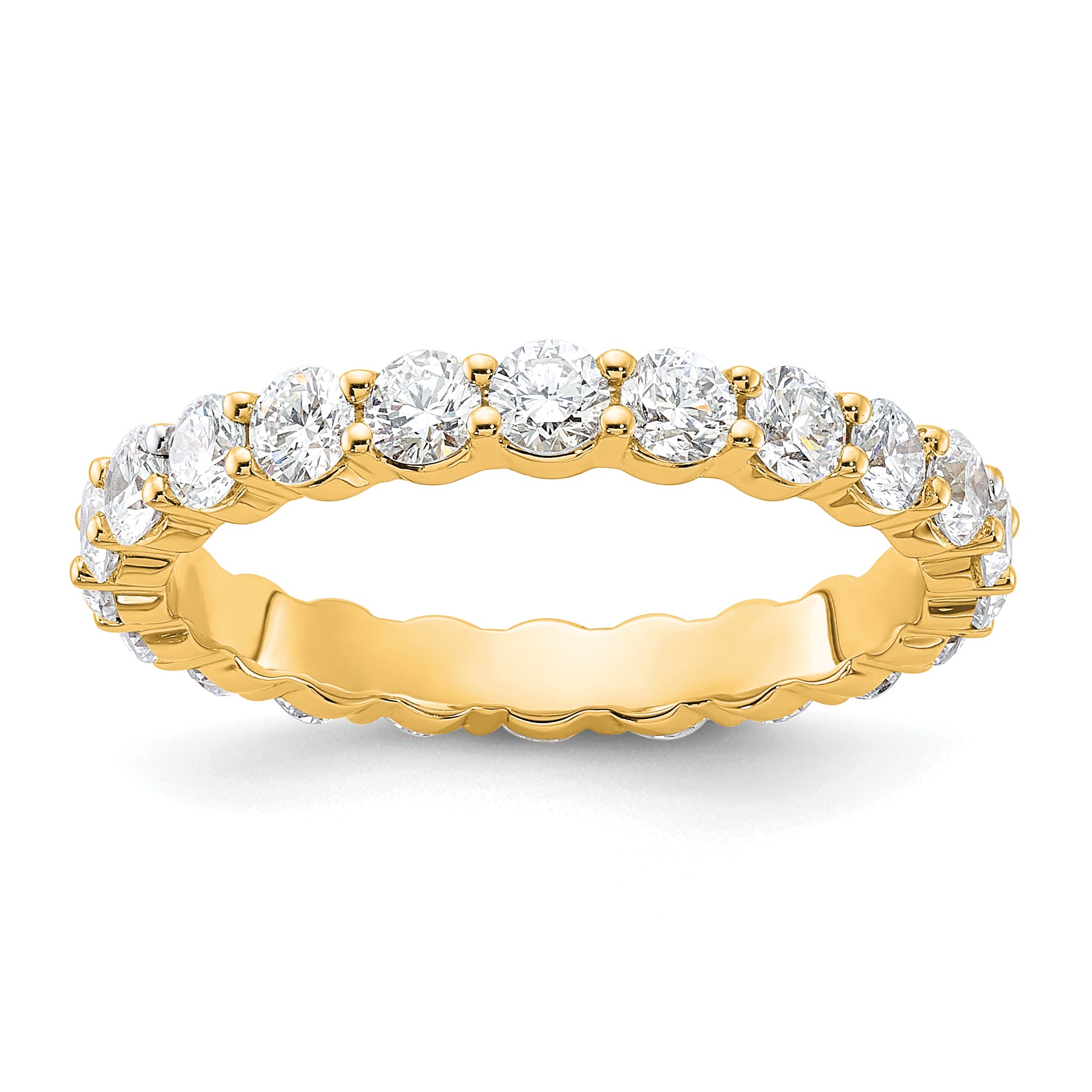 14k 1 1/2 carat Lab Grown Diamond VS+ F+ Round Complete Channel Set Size 9 Eternity Band
