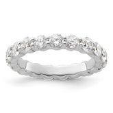 14k White Gold 2 carat Lab Grown Diamond VS+ F+ Round Complete Channel Set Size 9 Eternity Band
