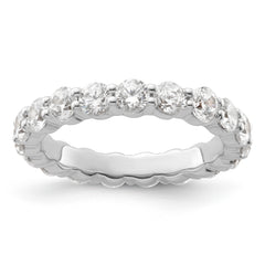 14k White Gold 2 carat Lab Grown Diamond VS+ F+ Round Complete Channel Set Size 9 Eternity Band