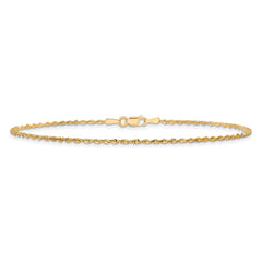 14K 10 inch 1.5mm Ultra Diamond-cut Rope with Lobster Clasp Anklet
