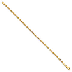 14K 10 inch 2.75mm Ultra Diamond-cut Rope with Lobster Clasp Anklet