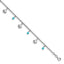 Sterling Silver Rhodium-plated Turquoise and Shell Charms 9 inch Plus 1 inch Extender - Total 10 inch Anklet