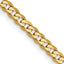 14K Yellow Gold Solid Curb Chain Necklace 2.9mm