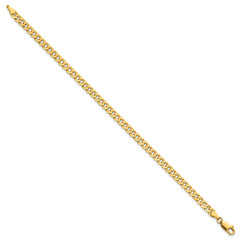 14K 9 inch 3.9mm Flat Beveled Curb with Lobster Clasp Chain