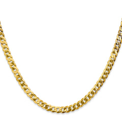 14K 30 inch 4.75mm Flat Beveled Curb with Lobster Clasp Chain