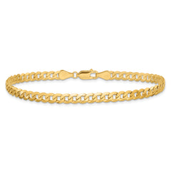 14K 9 inch 4.75mm Flat Beveled Curb with Lobster Clasp Chain