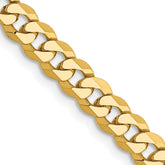 14K 30 inch 4.75mm Flat Beveled Curb with Lobster Clasp Chain