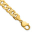 14K 9 inch 9.5mm Flat Beveled Curb with Lobster Clasp Chain