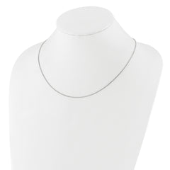 Sterling Silver Rhodium-plated Adjustable .95mm Box Chain