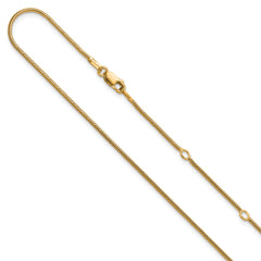 SS Gold-plat 1.1mm Round Snake 1in+1in Adjustable Chain