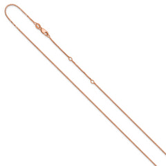 SS Rose Gold-plated .95mm Box 1in+1in Adjustable Chain