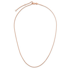 SS Rose Gold-plated .95mm Box 1in+1in Adjustable Chain