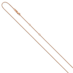 SS Rose Gold-plated .85mm Box 1in+1in Adjustable Chain