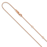 SS Rose Gold-plated .85mm Box 1in+1in Adjustable Chain