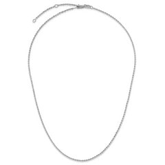 SS Rh-plate Polish/Dia-cut 1.45mm Cable 1in+1in Adjustable Chain