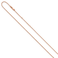 SS Rose Gold-plt Polish/Dia-cut 1.45mm Cable 1in+1in Adjustable Ch