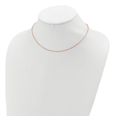 SS Rose Gold-plt Polish/Dia-cut 1.45mm Cable 1in+1in Adjustable Ch