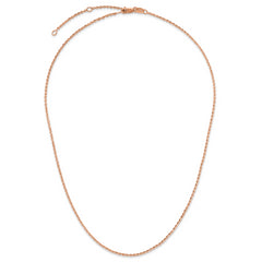SS Rose Gold-plt Polish/Dia-cut 1.45mm Cable 1in+1in Adjustable Ch