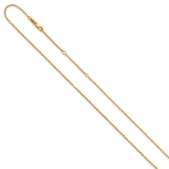SS Gold-plat Polish/Dia-cut 1.45mm Cable 1in+1in Adjustable Chain
