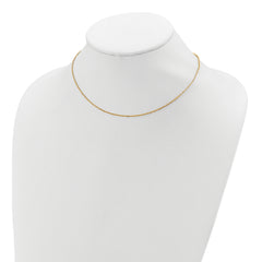 SS Gold-plat Polish/Dia-cut 1.45mm Cable 1in+1in Adjustable Chain