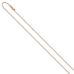 SS Rose Gold-plat Polished/Dia-cut 1.4mm Cable 1in+1in Adjustable