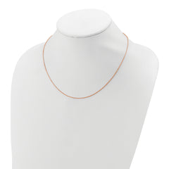 SS Rose Gold-plat Polished/Dia-cut 1.4mm Cable 1in+1in Adjustable