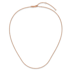 SS Rose Gold-plat Polished/Dia-cut 1.4mm Cable 1in+1in Adjustable