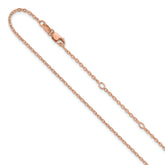 SS Rose Gold-plat Polished/Dia-cut 1.4mm Cable 1in+1in Adjustable