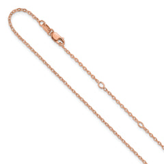 SS Rose Gold-plat Polished/Dia-cut 1.4mm Cable 1in+1in Adjustable