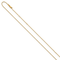 SS Gold-plat Polished/Dia-cut 1.4mm Cable 1in+1in Adjustable Chain