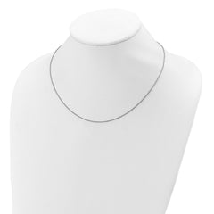 Sterling Silver Rh-plated .95mm Rolo 1in+1in Adjustable Chain