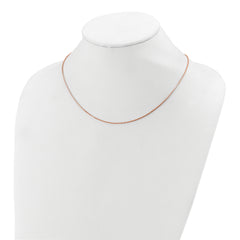 SS Rose Gold-plated 1.1mm Box 1in+1in Adjustable Chain