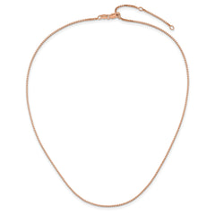 SS Rose Gold-plated 1.1mm Box 1in+1in Adjustable Chain