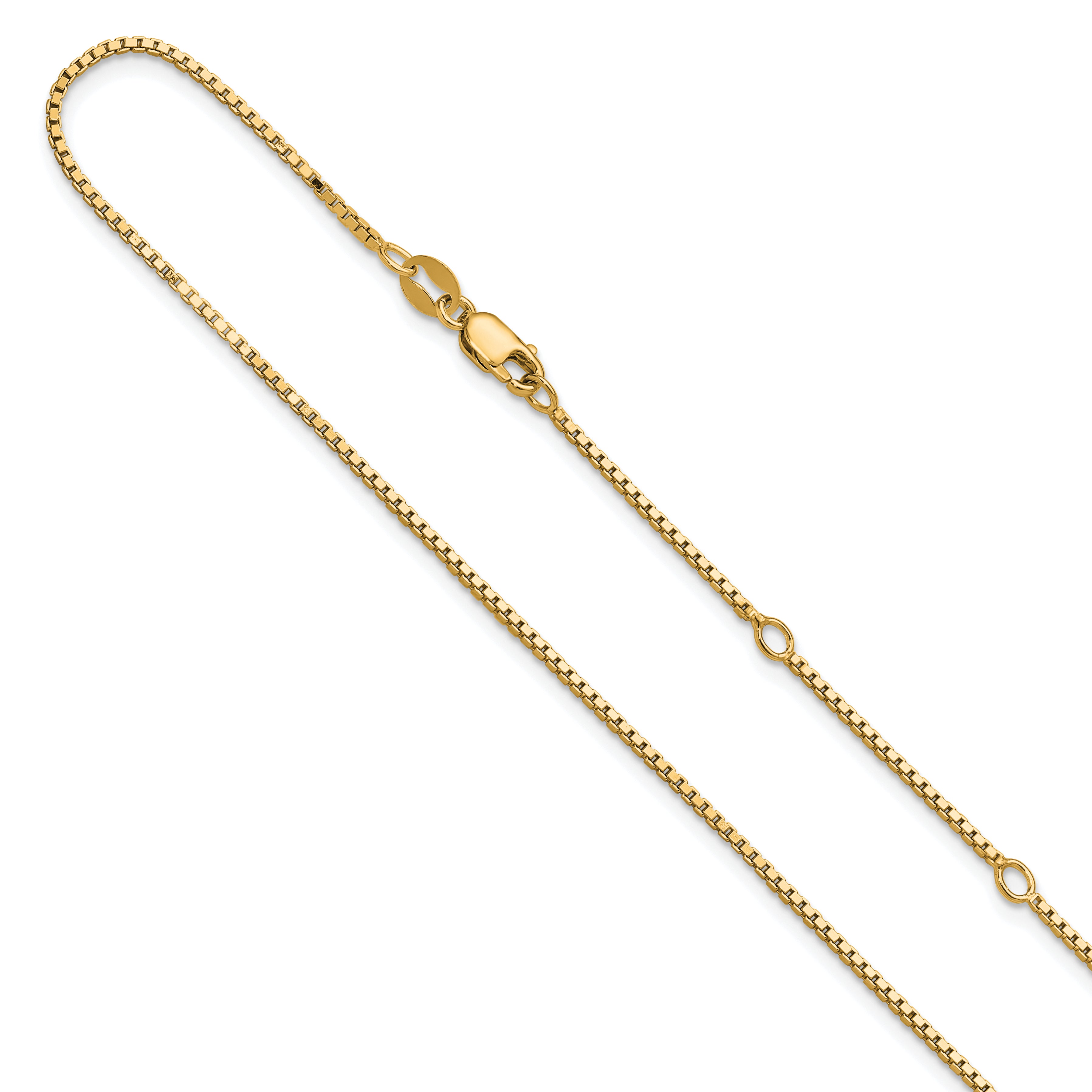 SS Gold-plated 1.1mm Box 1in+1in Adjustable Chain