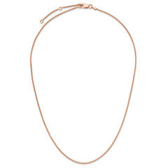 Sterling Silver Rose Gold-plated 1.3mm Spiga 1in+1in Adjustable Ch