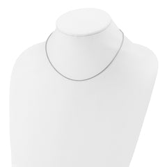 Sterling Silver Rh-plated 1.25mm Round Box 1in+1in Adj. Chain